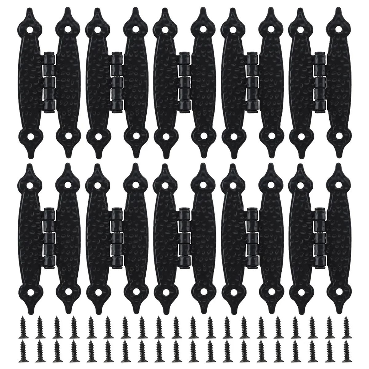 KUANGYE - 10 Pcs Bisagra Vintage Mariposa 89x36mm Con Tornillo Negro