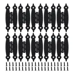 KUANGYE - 10 Pcs Bisagra Vintage Mariposa 89x36mm Con Tornillo Negro