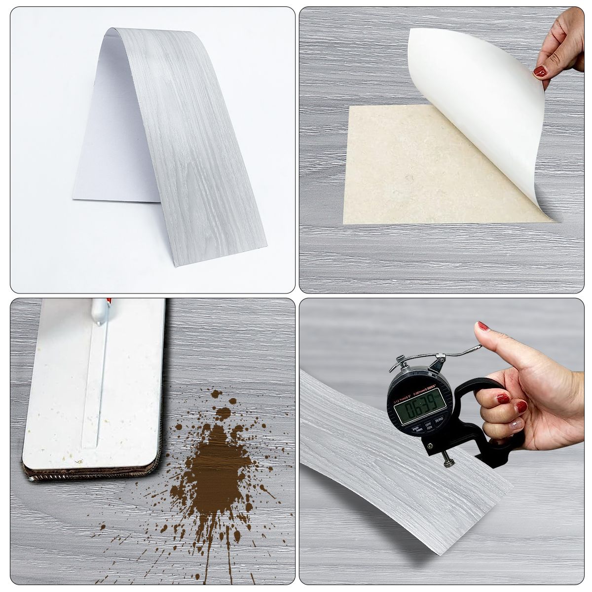 SUPERCENTER - Pack 36 Lamina Pared Madera Vinilico Autoadhesivo Piso 5m² Gris