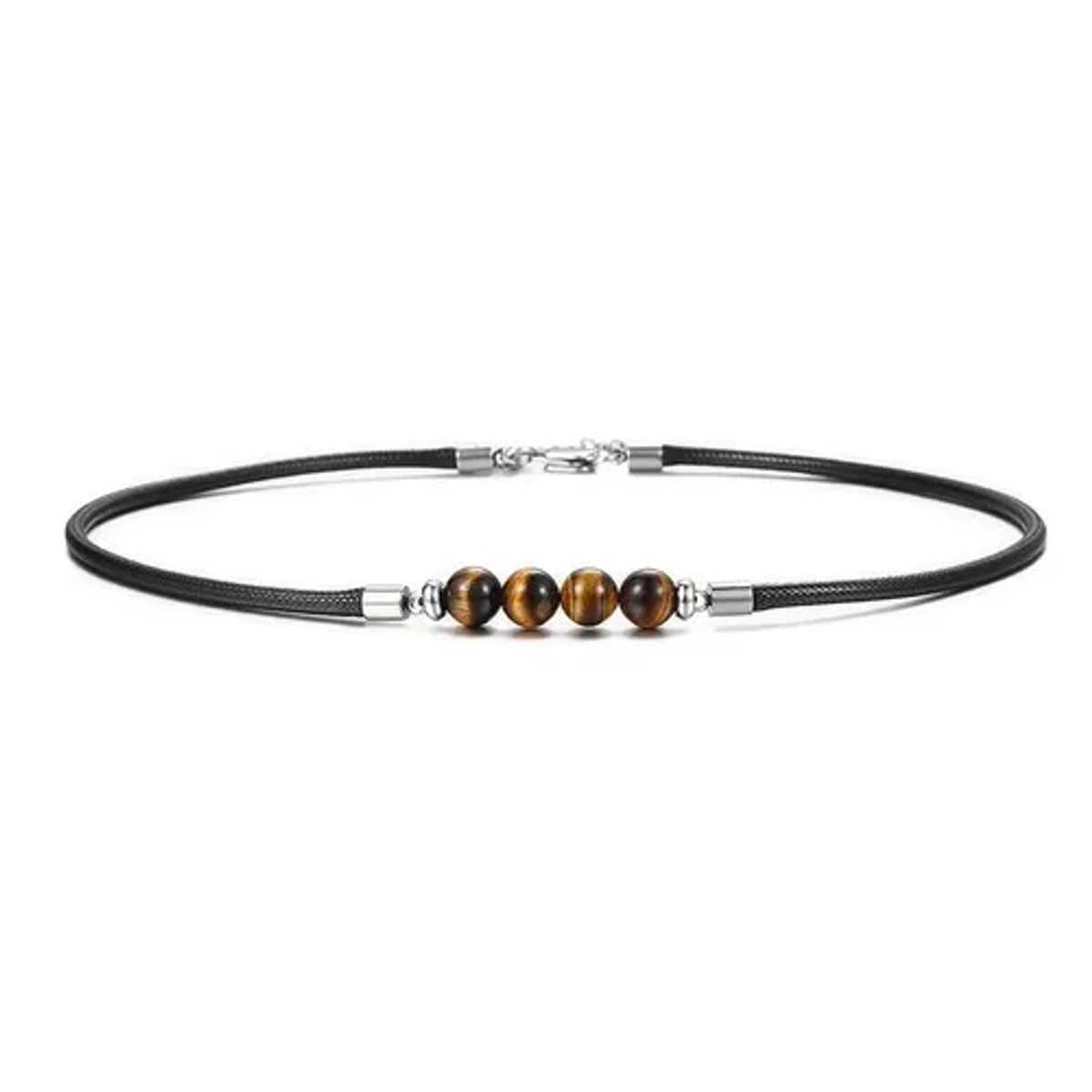 GENERICO - Collar De Piedra Ojo De Tigre Hombre Caballero Moda Royal Madriz