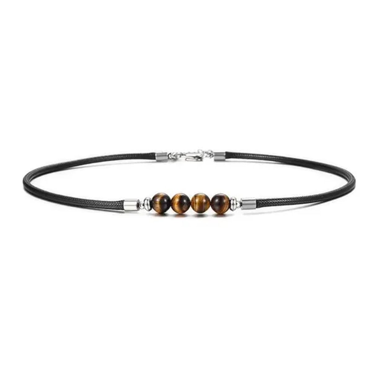 GENERICO - Collar De Piedra Ojo De Tigre Hombre Caballero Moda Royal Madriz