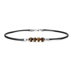 GENERICO - Collar De Piedra Ojo De Tigre Hombre Caballero Moda Royal Madriz