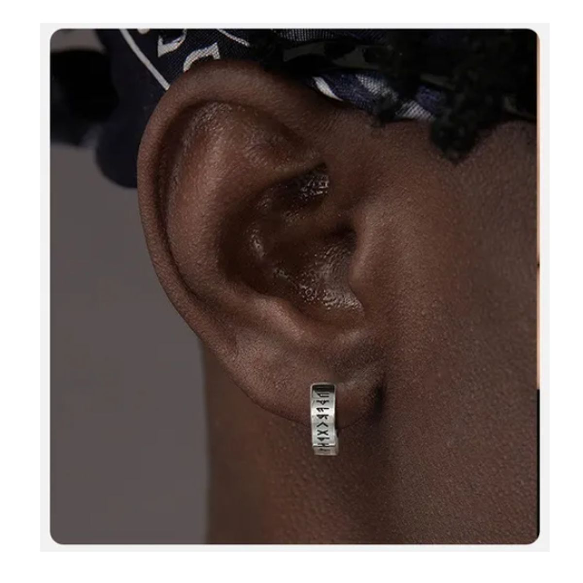 GENERICO - Aros Vikingos Punk Silver Runas Vikingas Hombre Mujer