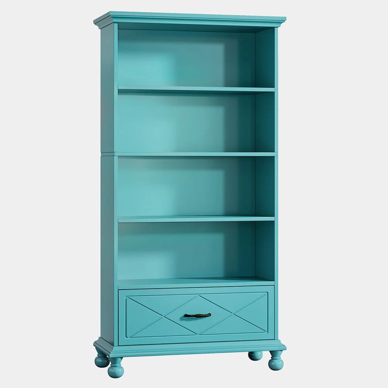GENERICO - Mueble Estante Librero 5 Niveles Premium Azul Océano