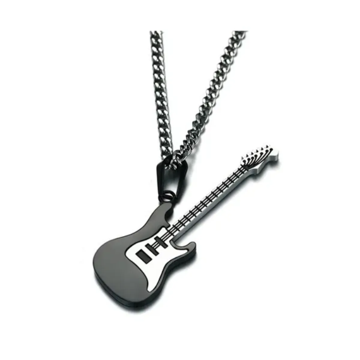 GENERICO - Collar Guitarra Electrica Black Hombre Mujer Moda Royal Madriz
