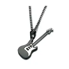 GENERICO - Collar Guitarra Electrica Black Hombre Mujer Moda Royal Madriz