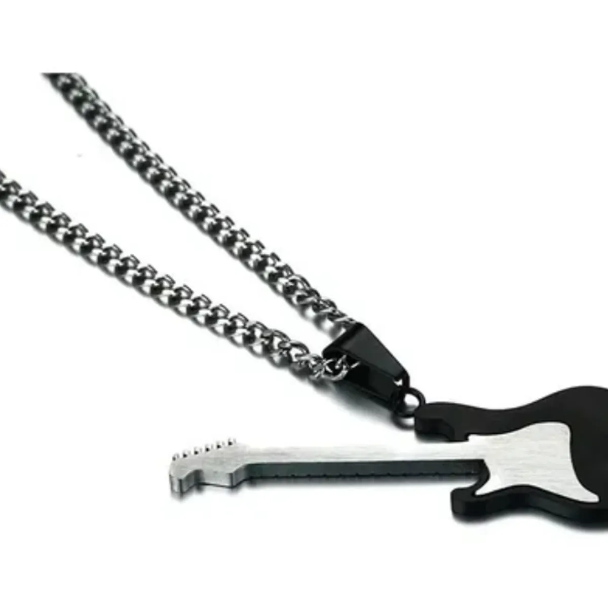 GENERICO - Collar Guitarra Electrica Black Hombre Mujer Moda Royal Madriz