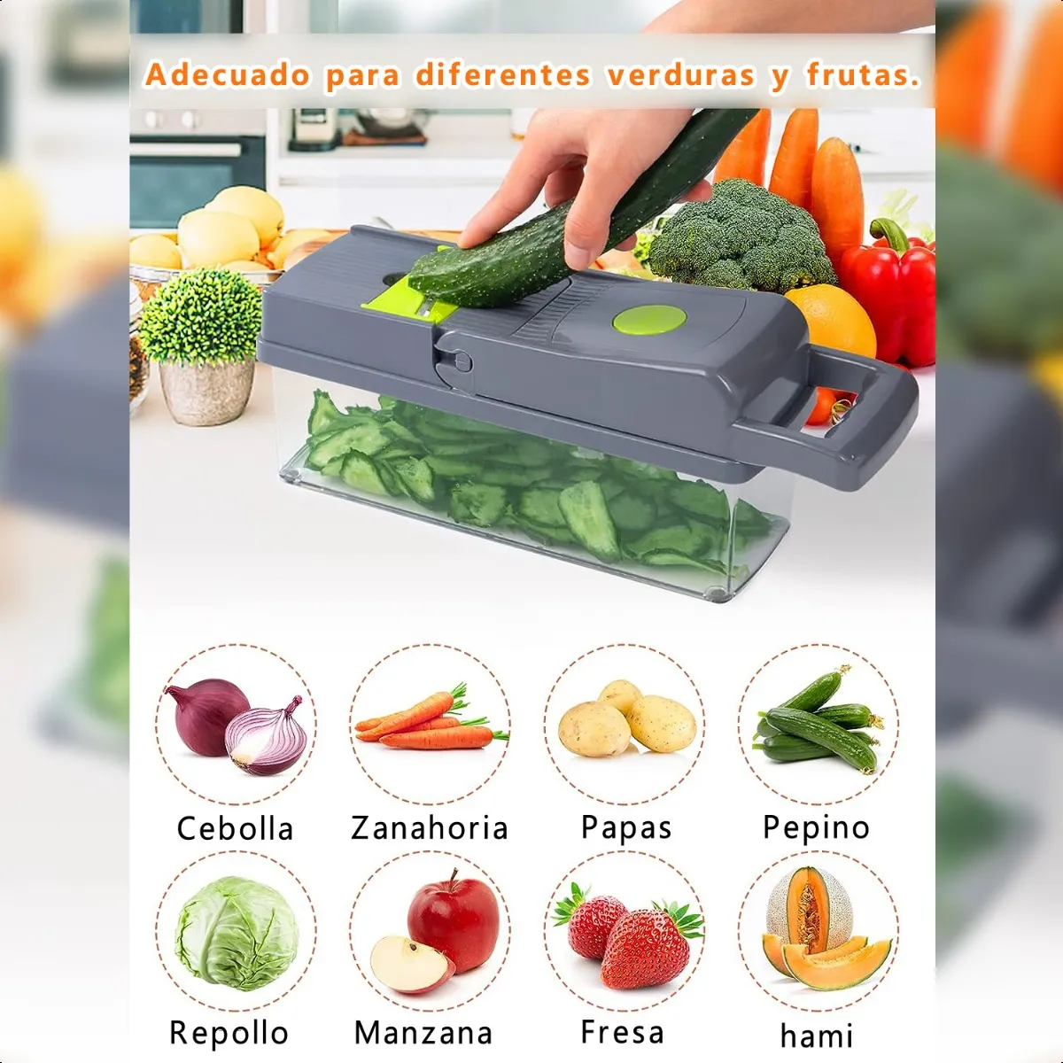 SUPERCENTER - 14 En 1 Rallador Picador Cortador Frutas Y Verduras Multiuso