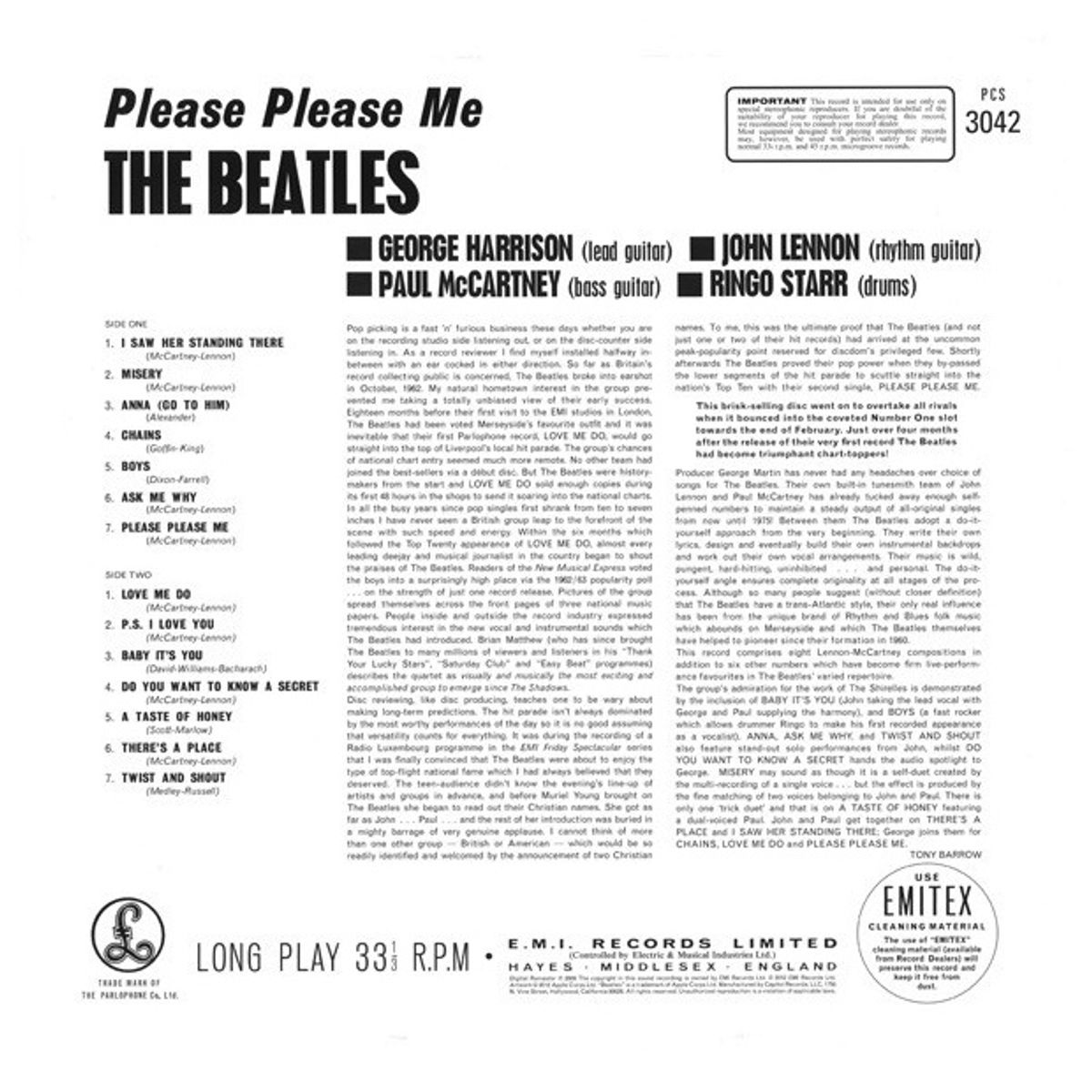 GENERICO - BEATLES - PLEASE PLEASE ME / VINILO
