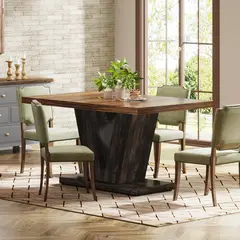 GENERICO - Mesa Comedor Cocina Lujo Base Firme En V - Para 6 Personas
