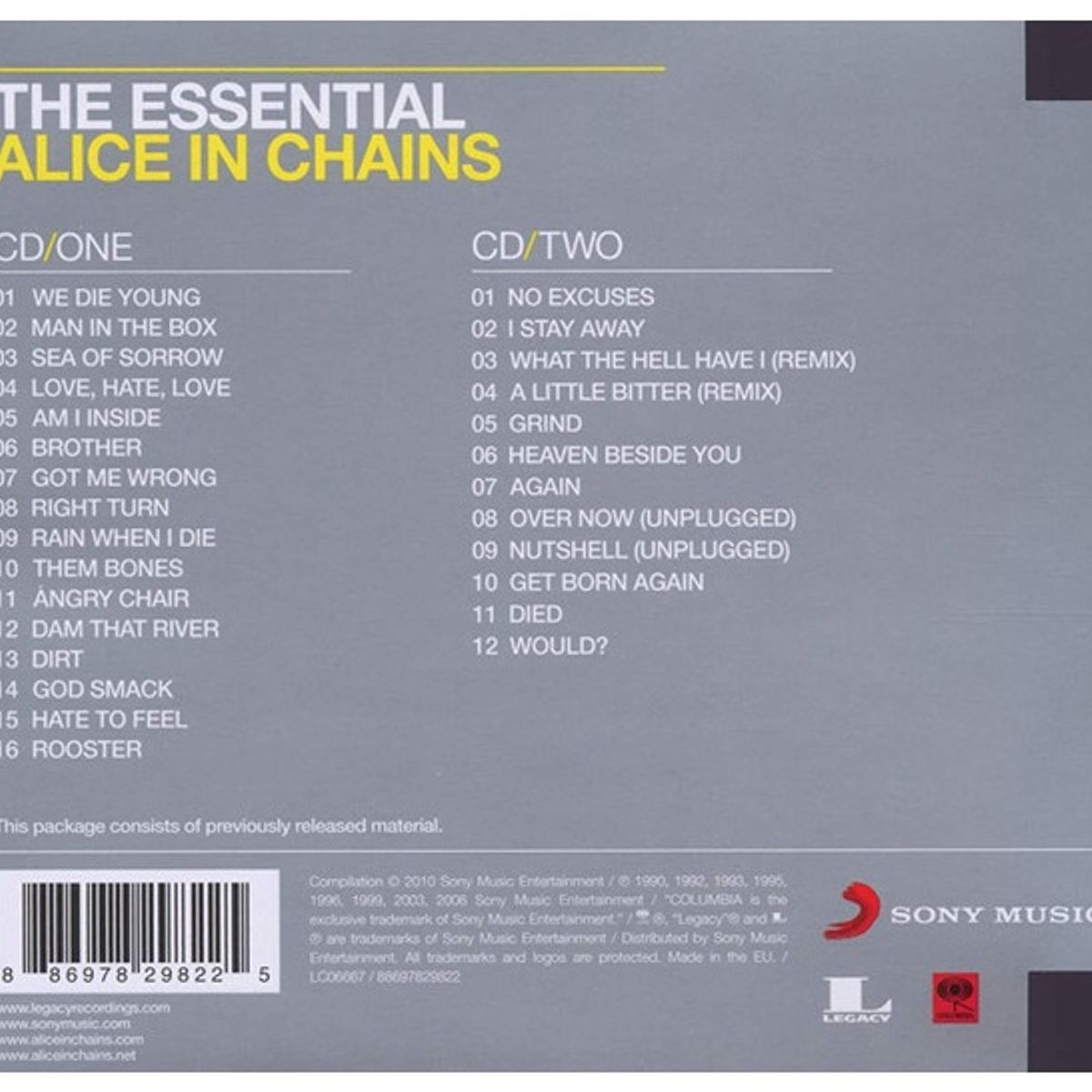 GENERICO - ALICE IN CHAINS - THE ESSENTIAL (2CD)/ CD