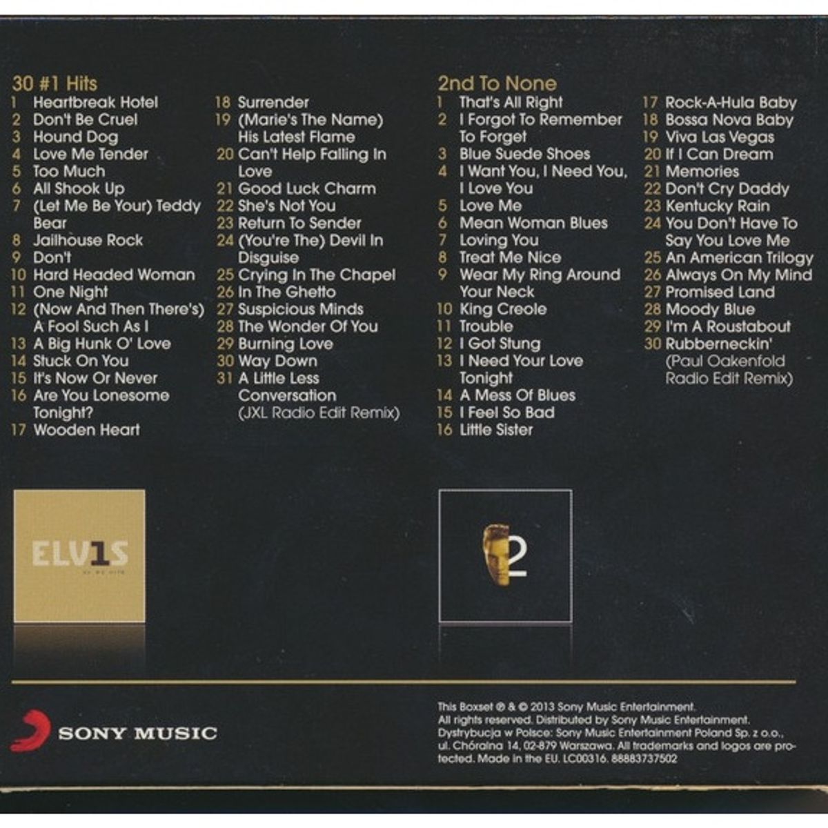 GENERICO - ELVIS PRESLEY - 30# 1 HITS/2ND TO NONE (2CD)/ CD