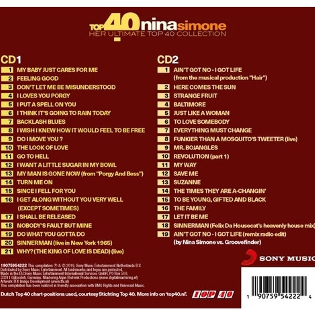 GENERICO - NINA SIMONE - TOP 40 HER ULTIMATE COLLECTION (2CD)/ CD