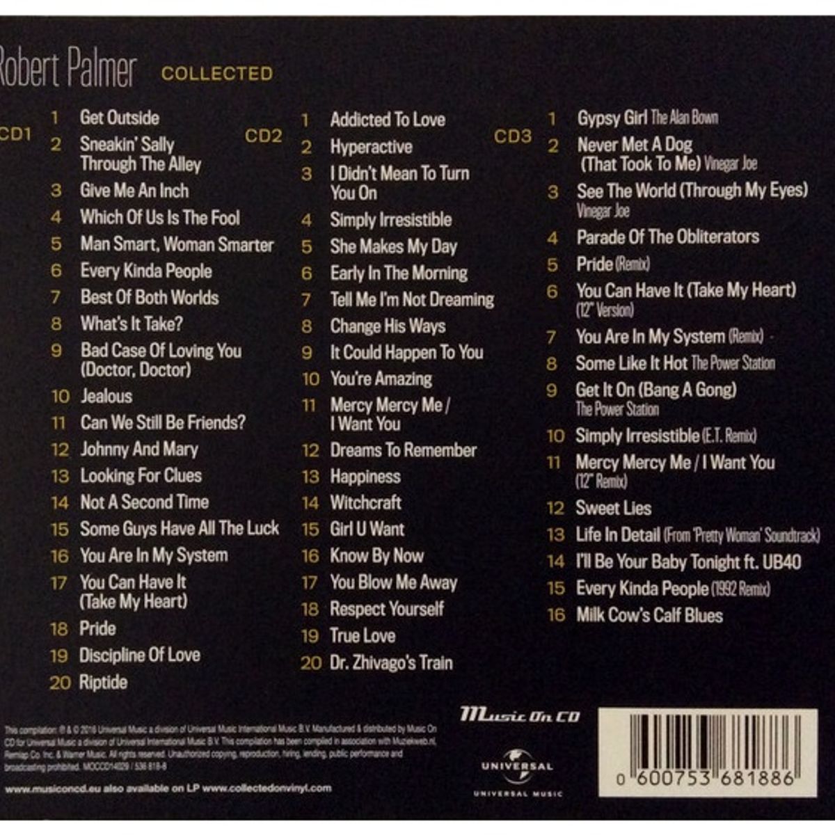 GENERICO - ROBERT PALMER - COLLECTED 3CD CD