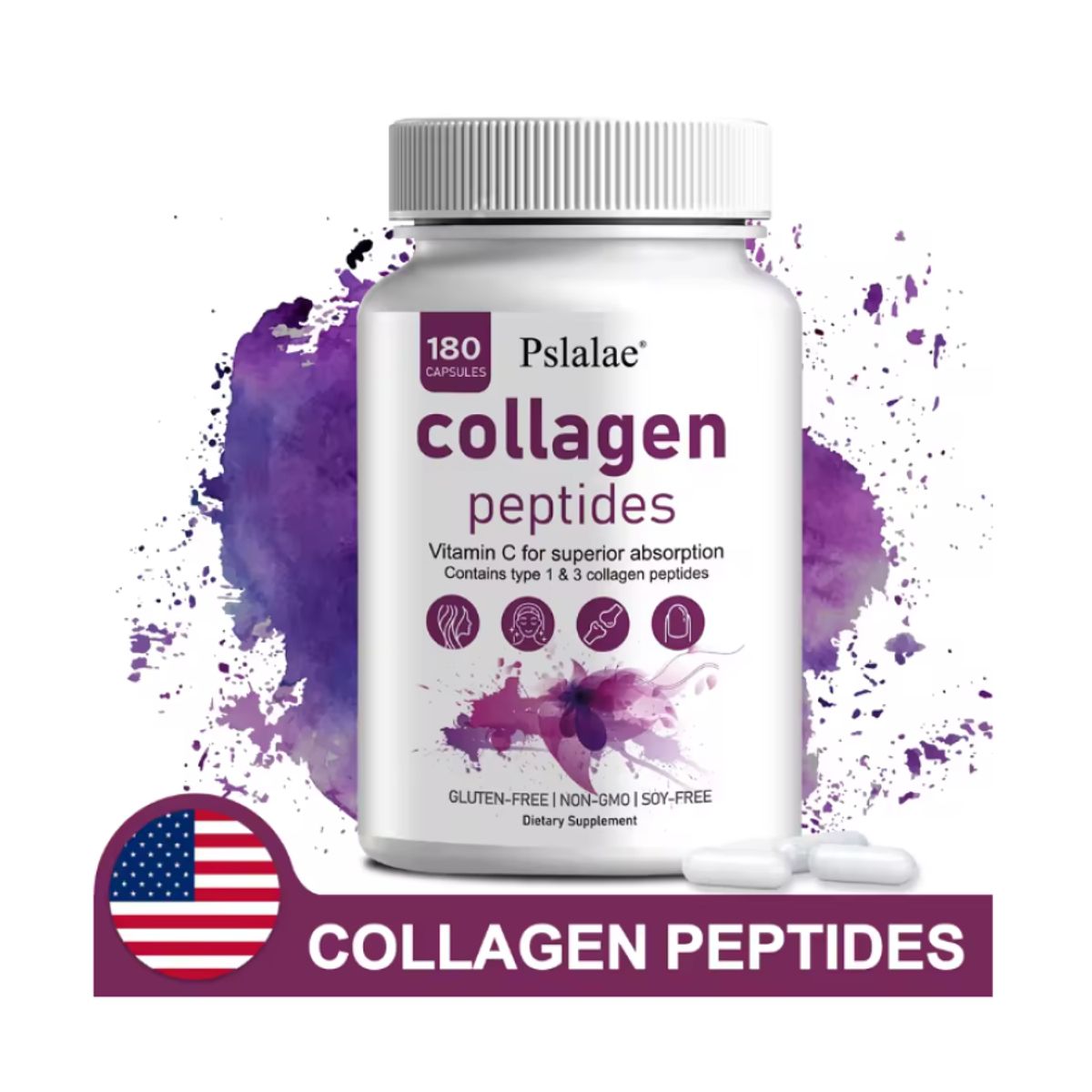 NUTREX RESEARCH - Colageno Hidrolizado Peptidos 1200mg Vitamina C Y E 180 Caps