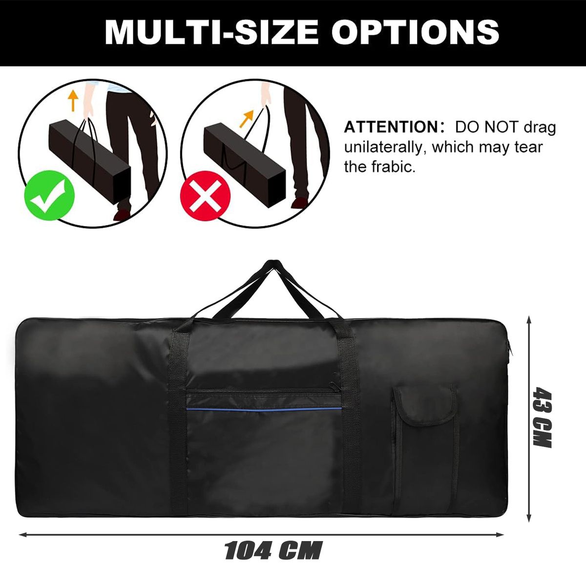 KINDA NICE - Portátil De 61 Teclas Teclado Piano Funda Electrónico Bolsa