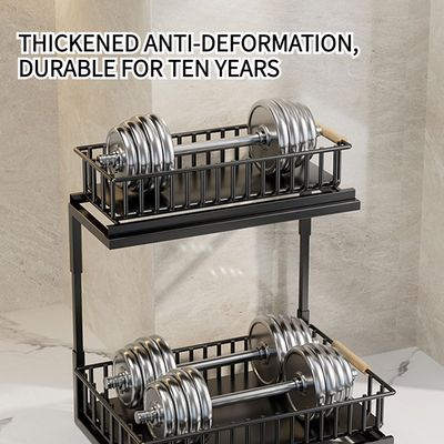 Imagen 2 del producto Estante Para Gabinete De Fregadero De Cocina Doble Capa Negro 36×28×38cm