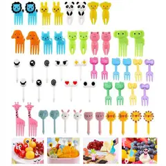 GENERICO - 50 Piezas Mini Tenedor Animales Para Fruta Postre Niños
