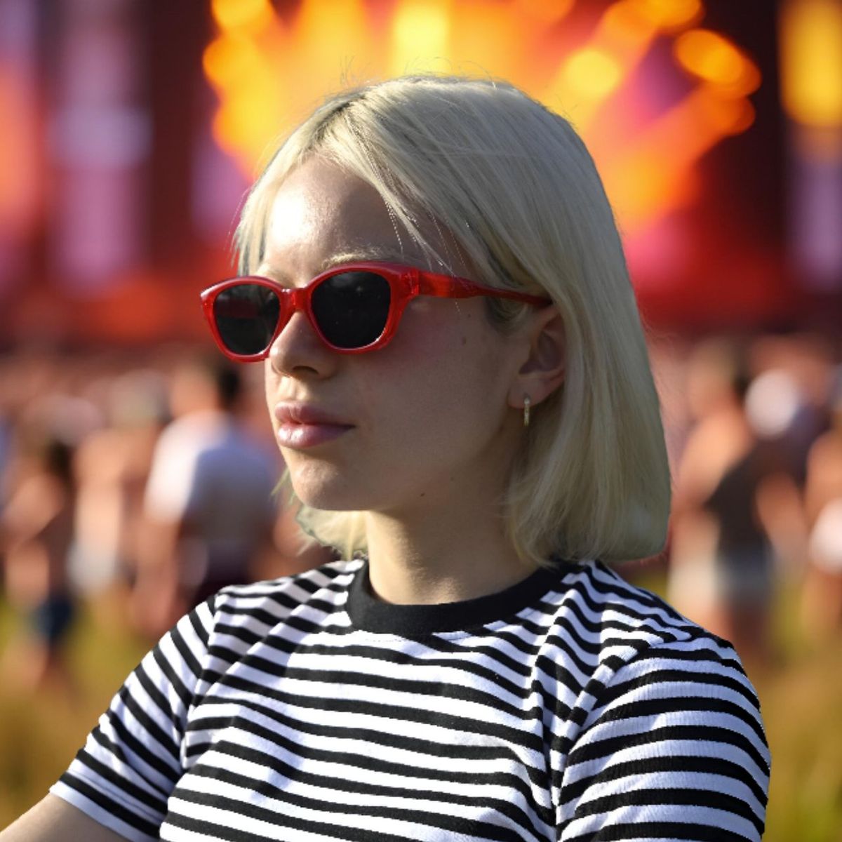 NOVY - Gafas Lentes De Sol Retro Ojo de Gato Rojo