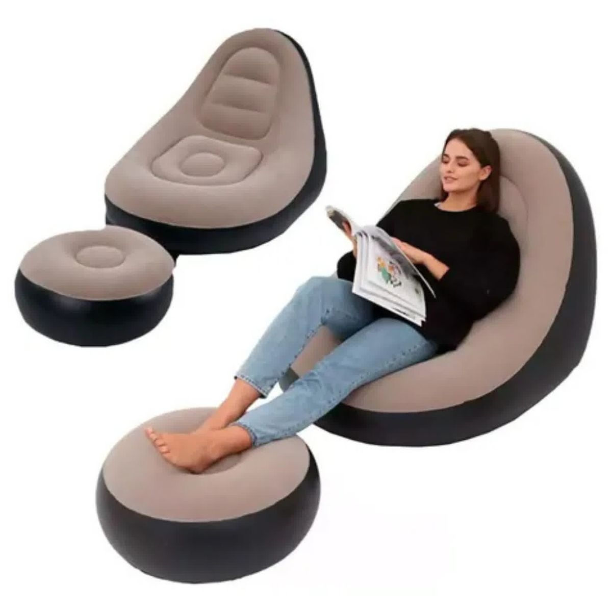 MOVI - Sofá Sillón Inflable, Posa Pies