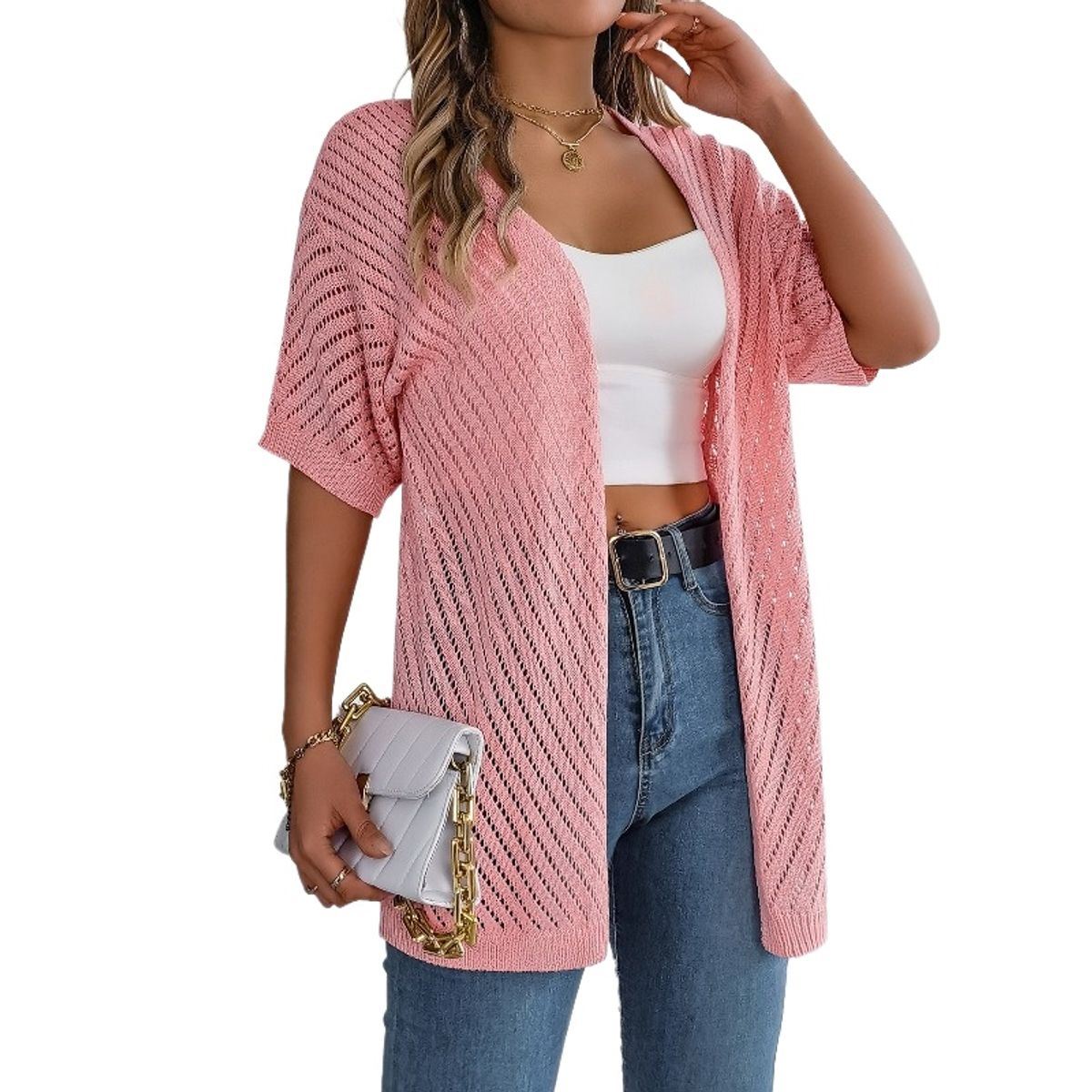 TIOZONEY - Cardigan ligero de verano para mujer
