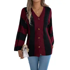 TIOZONEY - Suéter cárdigan de largo medio