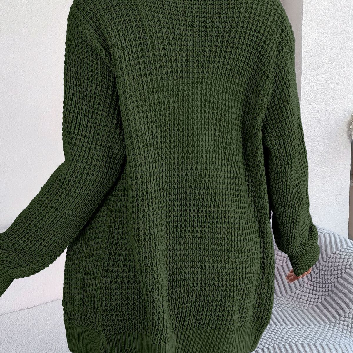 TIOZONEY - Cárdigan de punto de manga larga