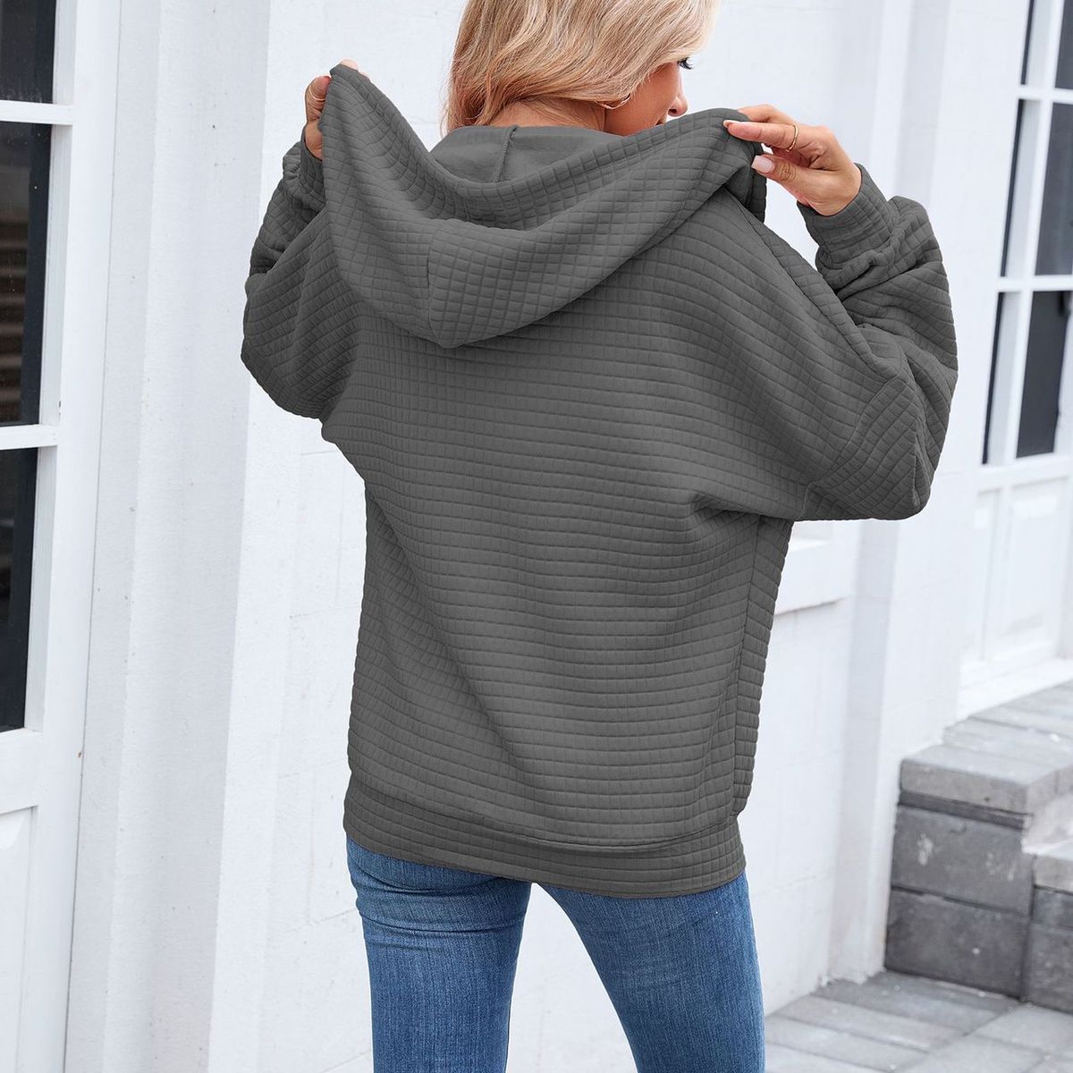 TIOZONEY - Chamarra sudadera con capucha y bolsillos