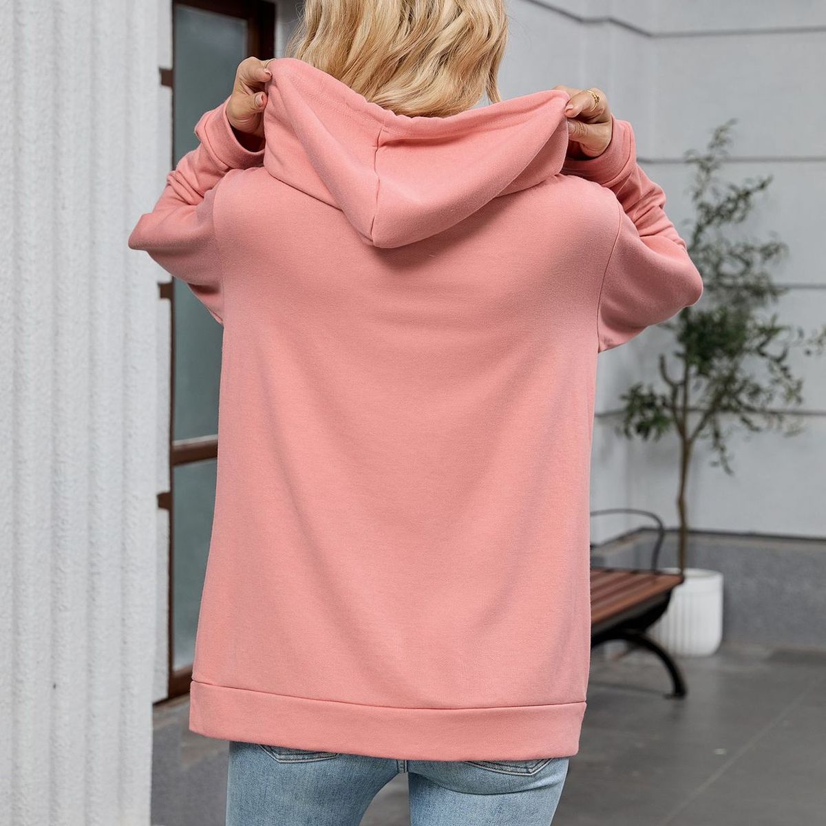 TIOZONEY - Sudadera con capucha y cremallera