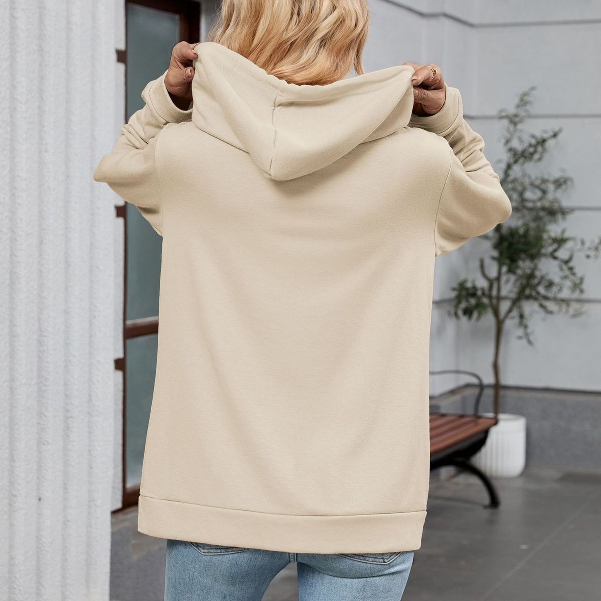 TIOZONEY - Sudadera con capucha y cremallera
