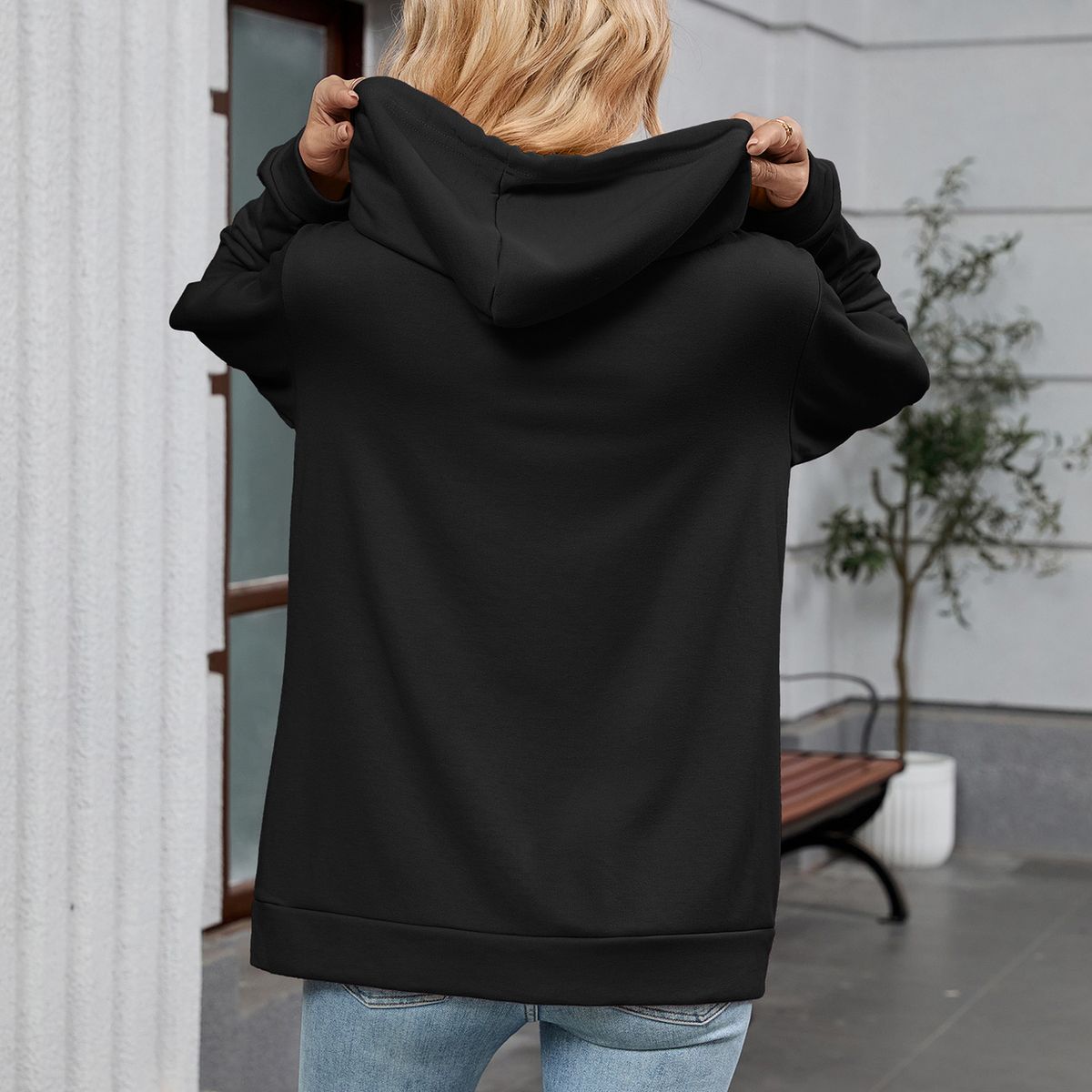 TIOZONEY - Sudadera con capucha y cremallera