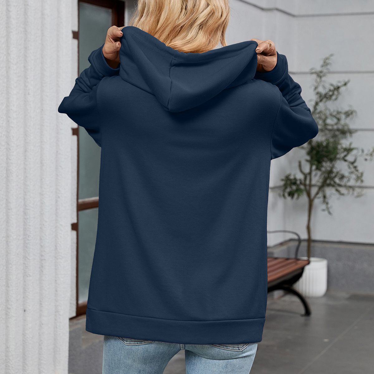 TIOZONEY - Sudadera con capucha y cremallera