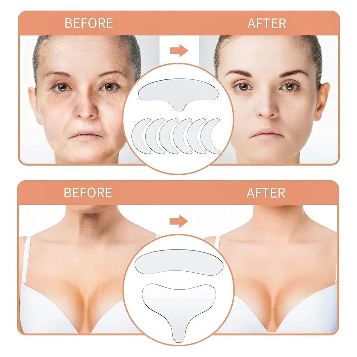 KUANGYE - Parche Silicona Reutilizable Arrugas Frentepechocuello