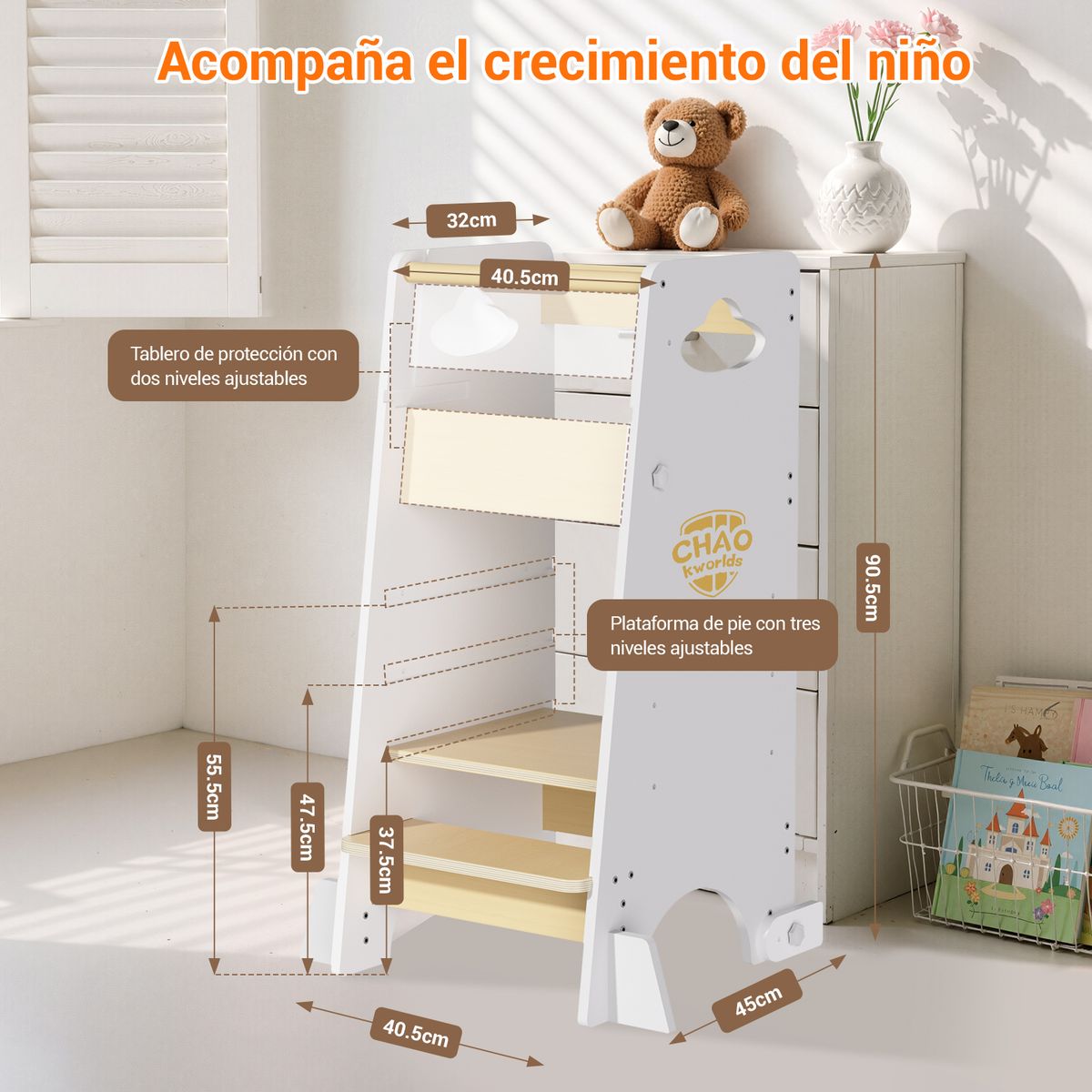 ZSPK - Torre de Aprendizaje para Niños Montessori de Madera