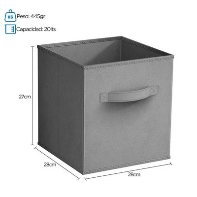 Imagen 2 del producto 6 Cajas De Almacenamiento Cuadradas Plegables Sin Tapa
