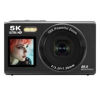 Cámara S96PRO 5K 80MP WiFi Doble Pantalla Zoom 18X Envío Gratis Negro