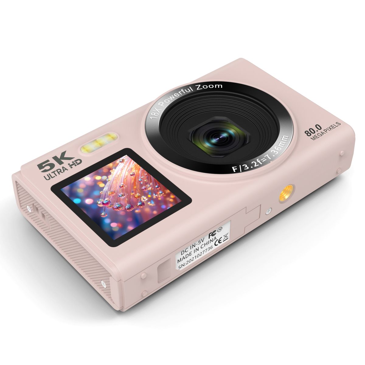 RENVMEXY - Cámara S96PRO 5K 80MP WiFi Doble Pantalla Zoom 18X Rosa Envío Gratis