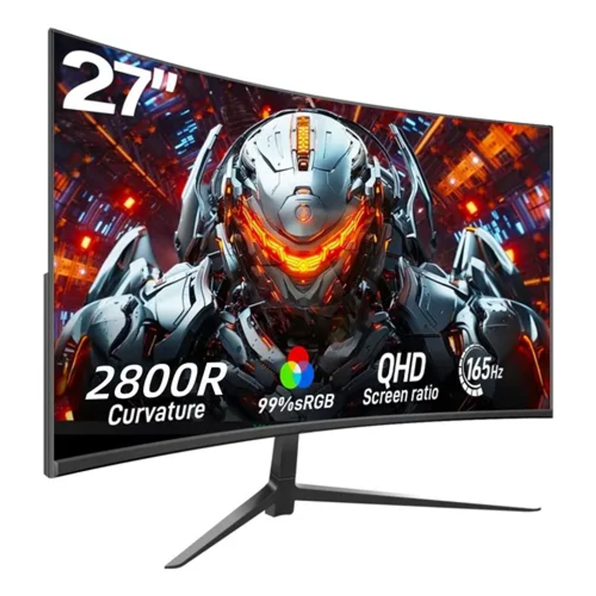 BLUEDREAMER - Monitor de 27 pulgadas Monitor de juego curvo de 165Hz