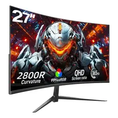 BLUEDREAMER - Monitor de 27 pulgadas Monitor de juego curvo de 165Hz