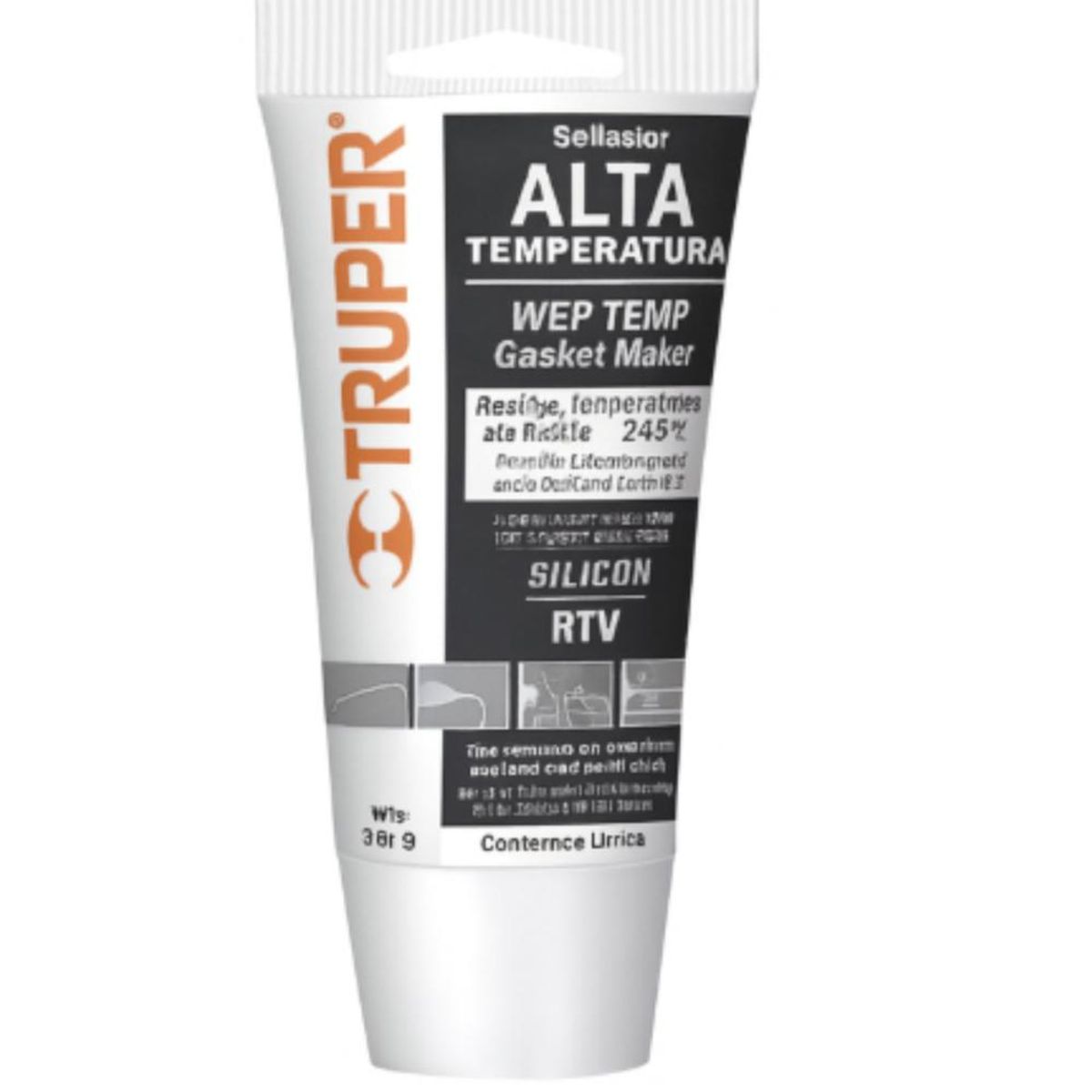 TRUPER - Silicona Sellador Negro Para Altas Temperaturas 85g Truper