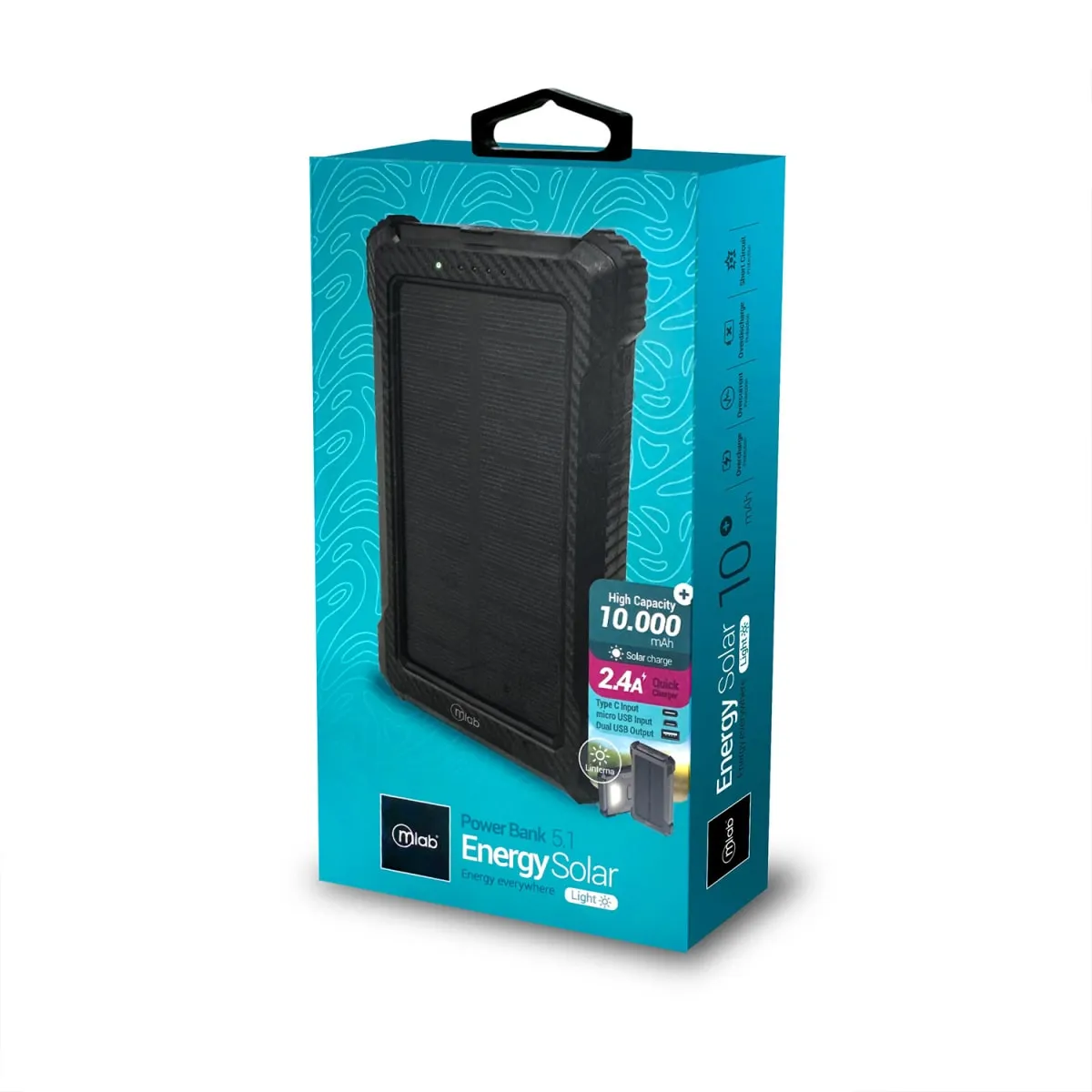 MALIK - POWERBANK SOLAR 10.000mAh ENERGY SOLAR LIGHT 5 EN 1 MLAB 310MLB09409