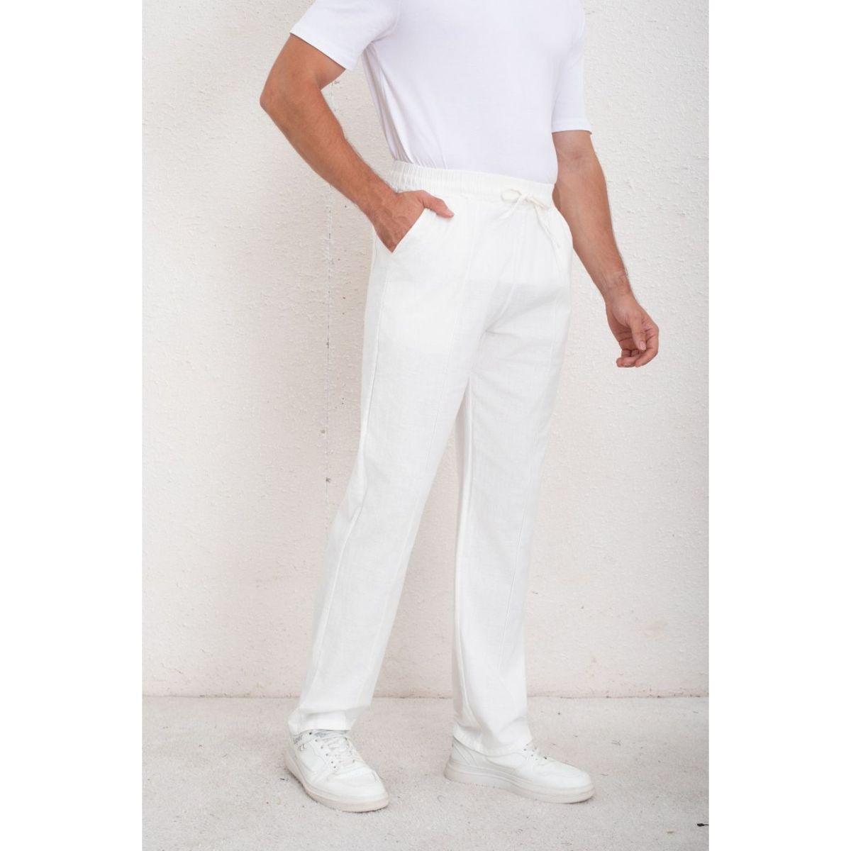 LIKE SHOP - Pantalon De Vestir Hombre Tipo Lino Casual Verano 7140
