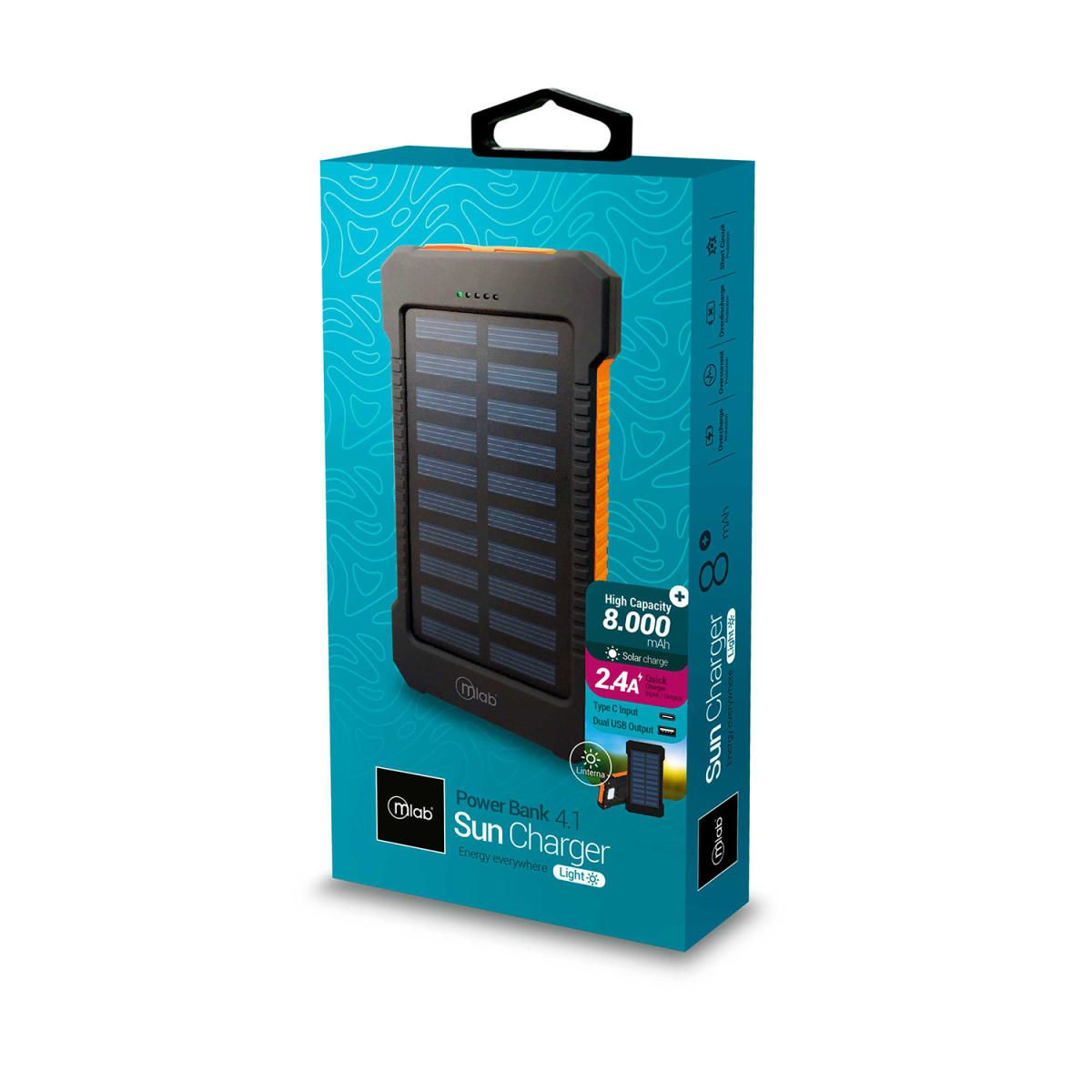 MALIK - POWERBANK SOLAR 8.000mAh SUN CHARGER LIGHT 4 EN 1 MLAB 310MLB09408