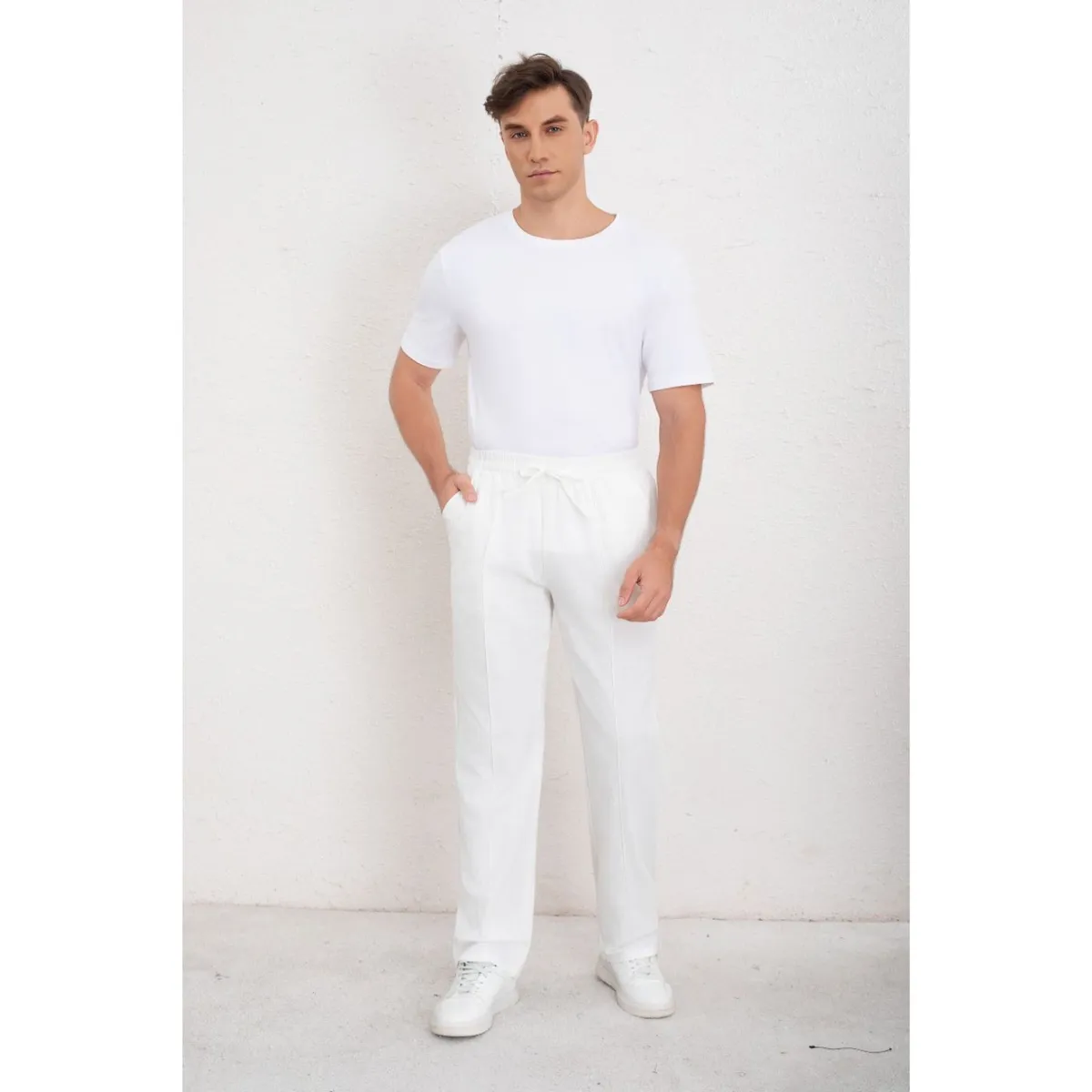 LIKE SHOP - Pantalon De Vestir Hombre Tipo Lino Casual Verano 7140