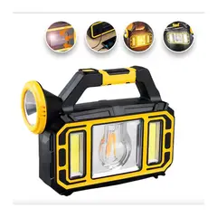 GENERICO - Linterna de Emergencia Recargable con Panel Solar y Powerbank