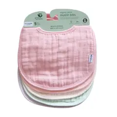 GREEN SPROUTS - Pack 5 Baberos Muselina Rosa