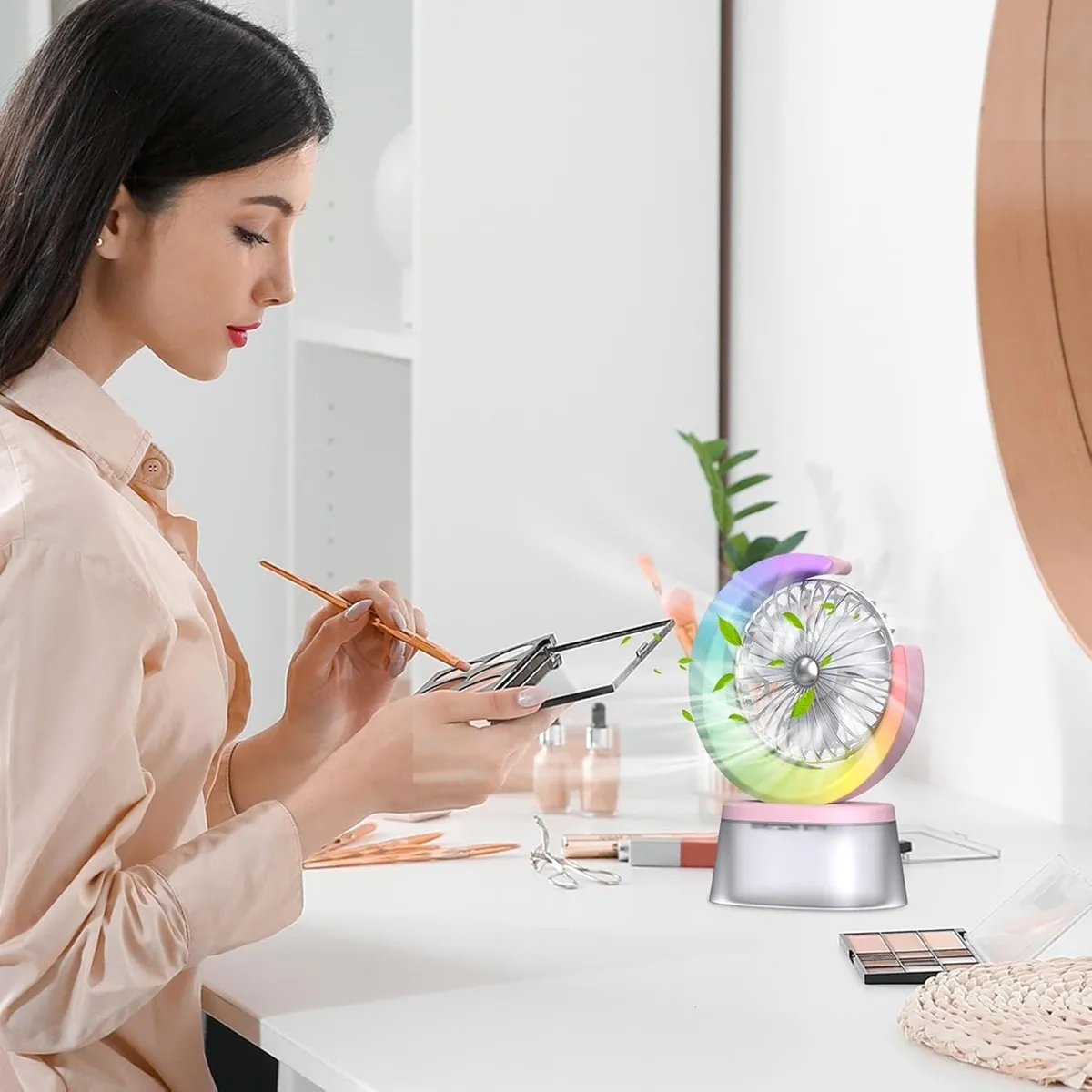 GENERICO - Ventilador Humidificador Portátil Ventilador Led Usb Recarg