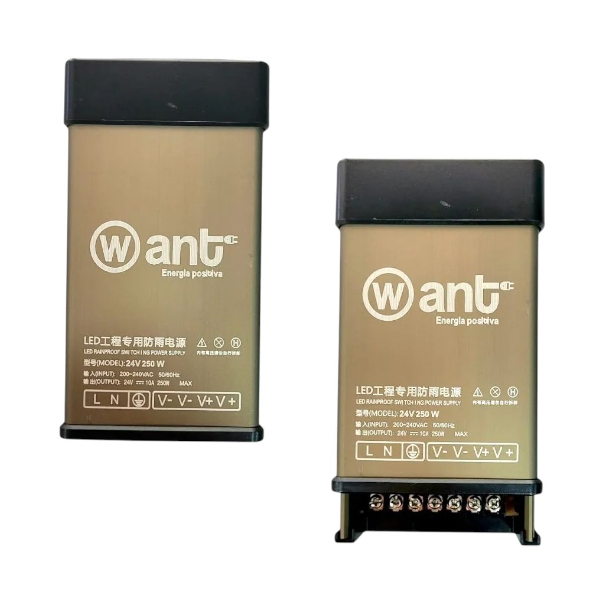 WANT - 2 Fuentes de Poder 24V 10A 250W IP44