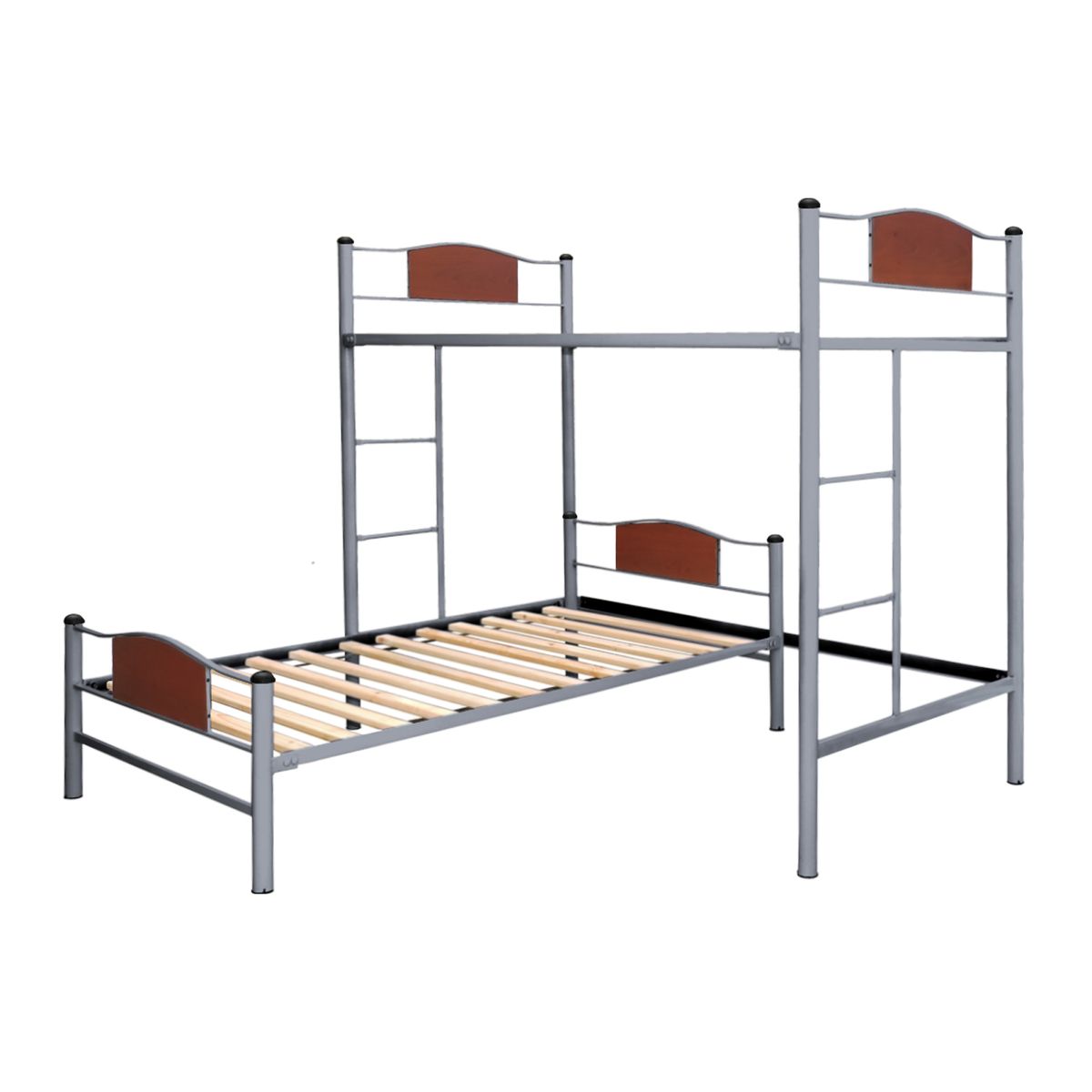 FUTONES Y MUEBLES - Cama Alta + Cama Baja 1 Plaza Child Ceniza