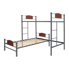 FUTONES Y MUEBLES - Cama Alta + Cama Baja 1 Plaza Child Grafito